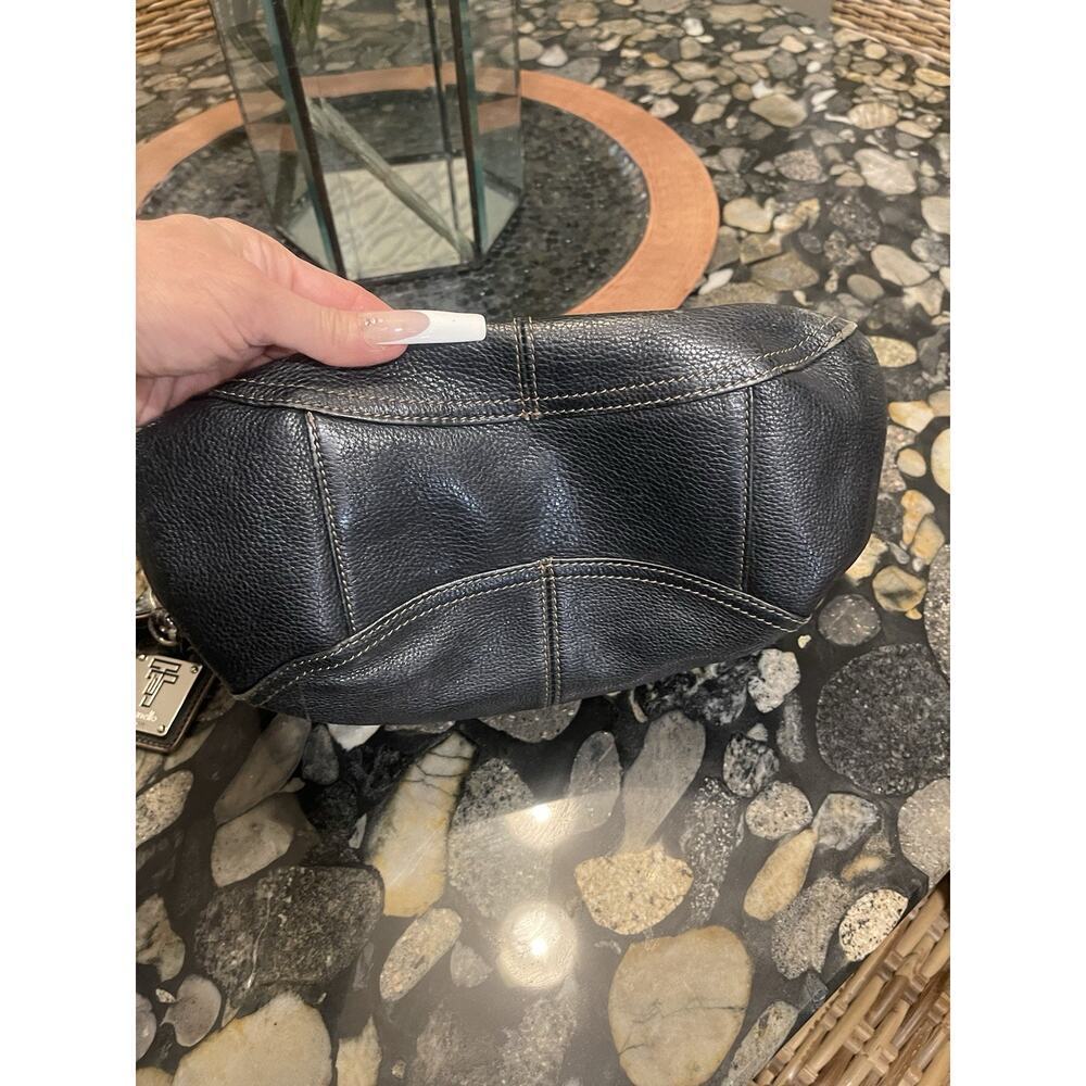 Vintage Tignanello Perfect 10 HmBag~Black Pebble Grain Leather Purse Handbag - Picture 7 of 9